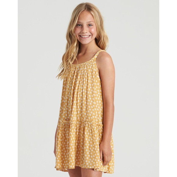 Billabong Girls’ Yellow Polka Dot Dress - Picture 2 of 3